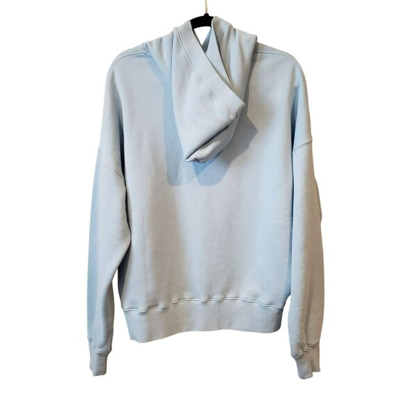 Le Pere Blue Heart Domo Hooded Sweatshirt Drawstring Hoodie Mens XS - Picture 2 of 10